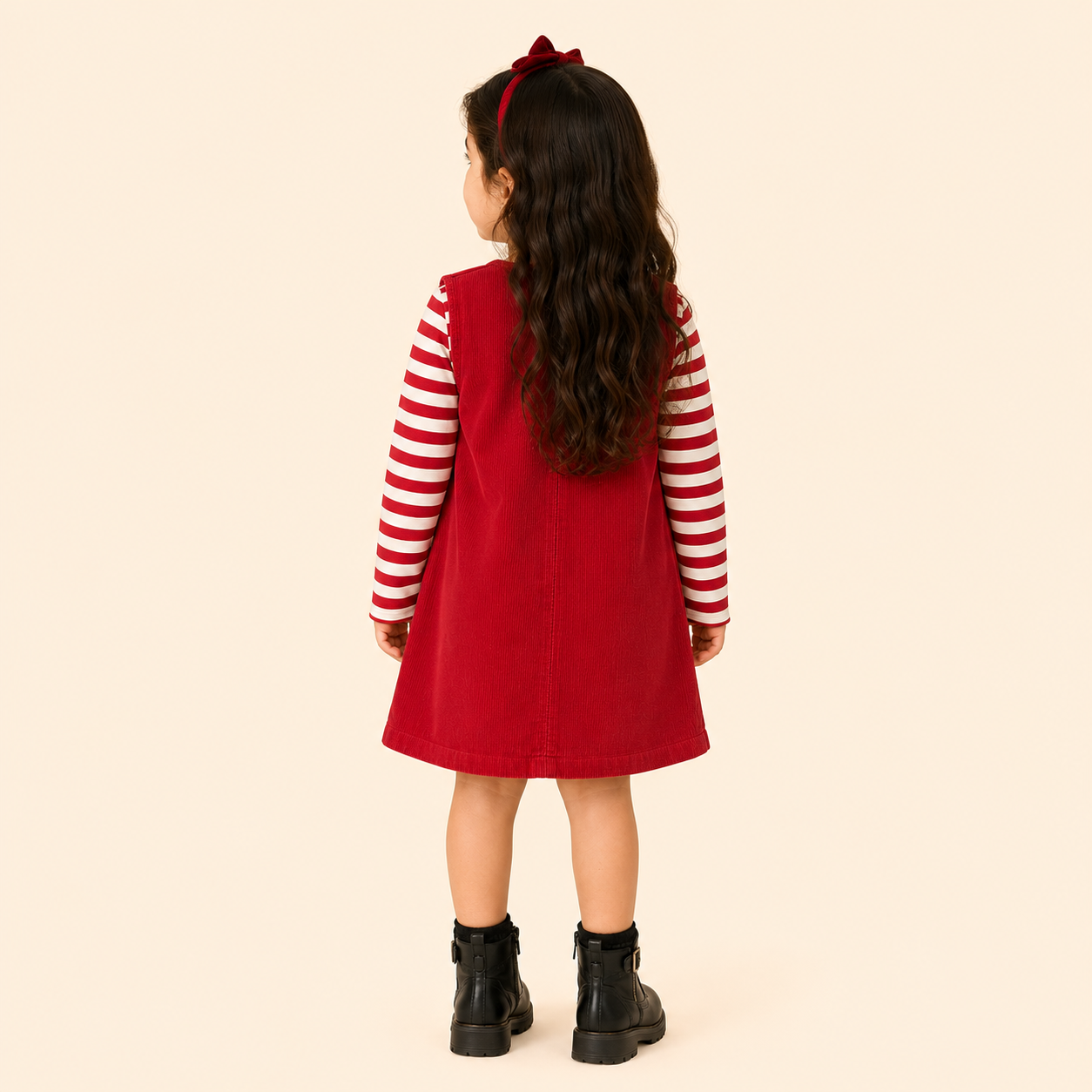 Blush Heart Pinafore & Cherry Cord Pinafore Pink