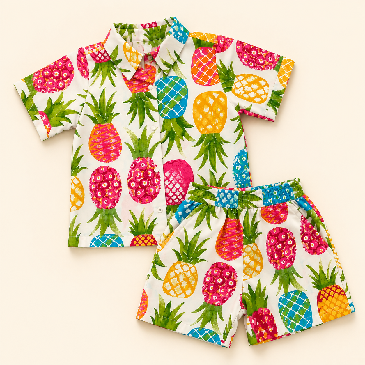 Sunset pineapple print pure coordset
