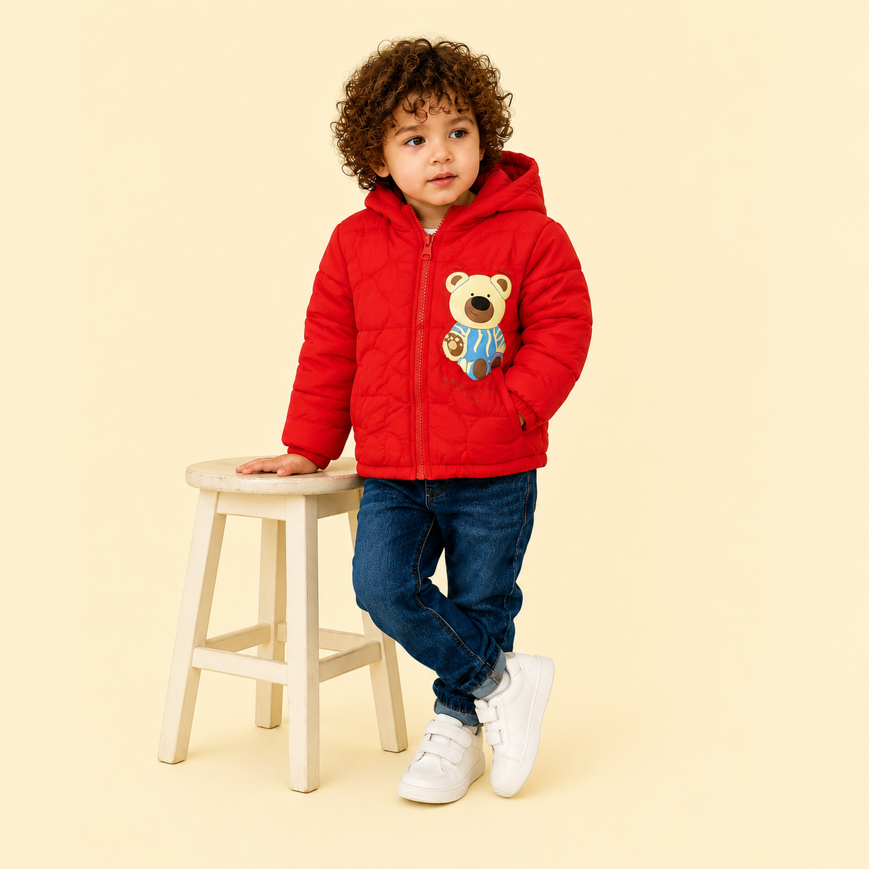 Bear Quilted Hooded Jacket