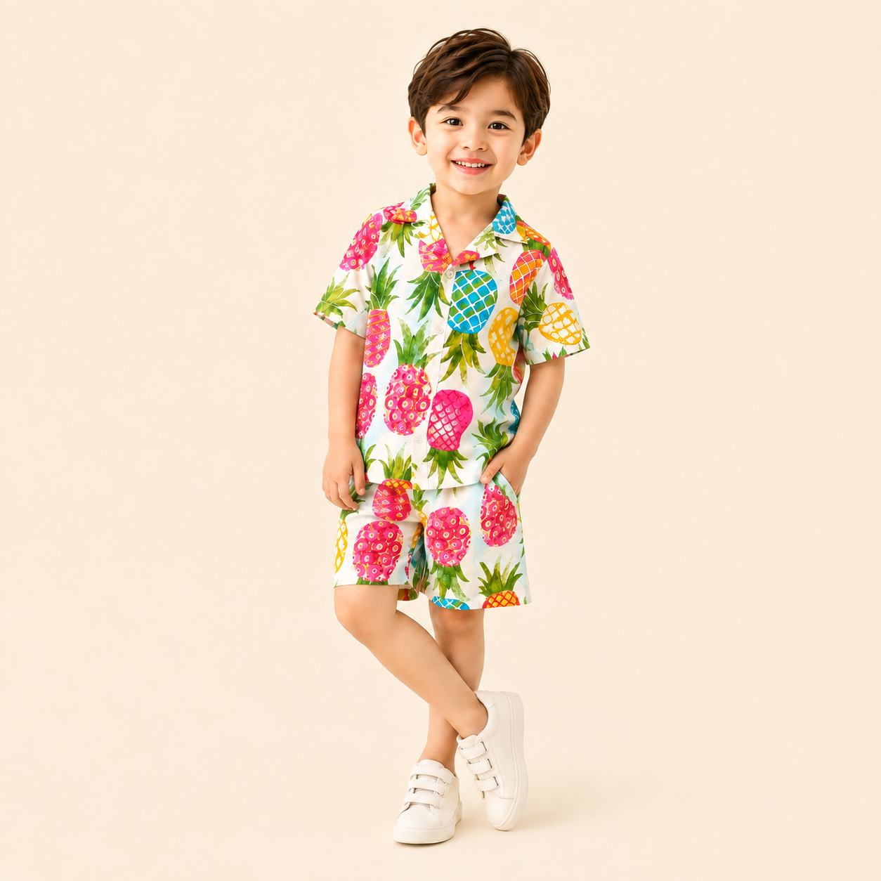 Sunset pineapple print pure coordset