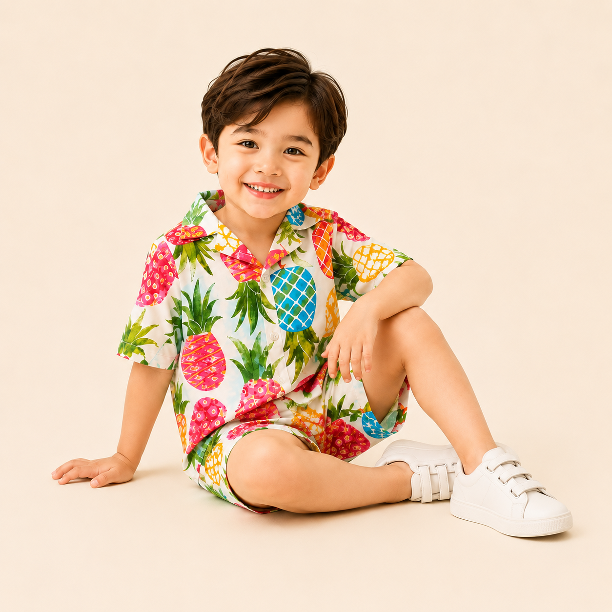 Sunset pineapple print pure coordset