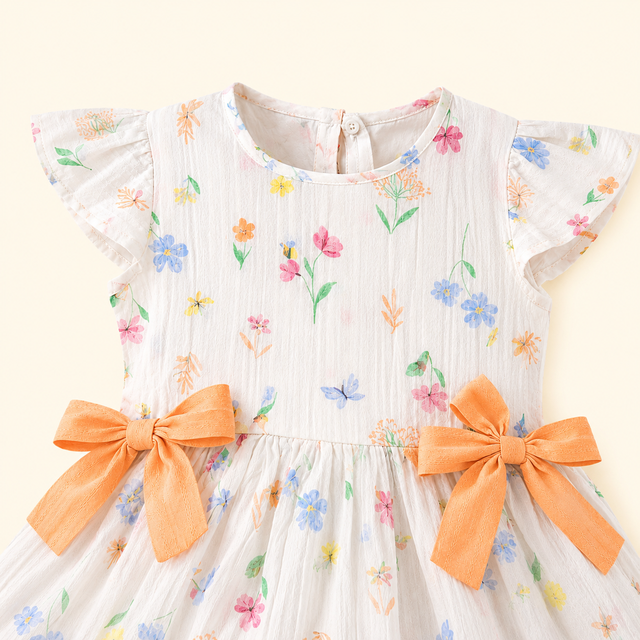 Coral Sunset Printed Cotton Frock for Baby Girls