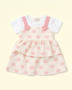 Pastel Heart Dress For Baby Girls