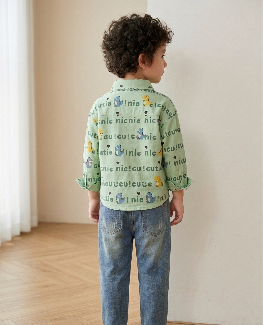 DINO SCRIPT GREEN AND BEIGE