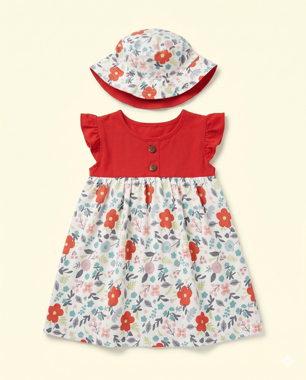 Poppy Bloom Dress With Cap