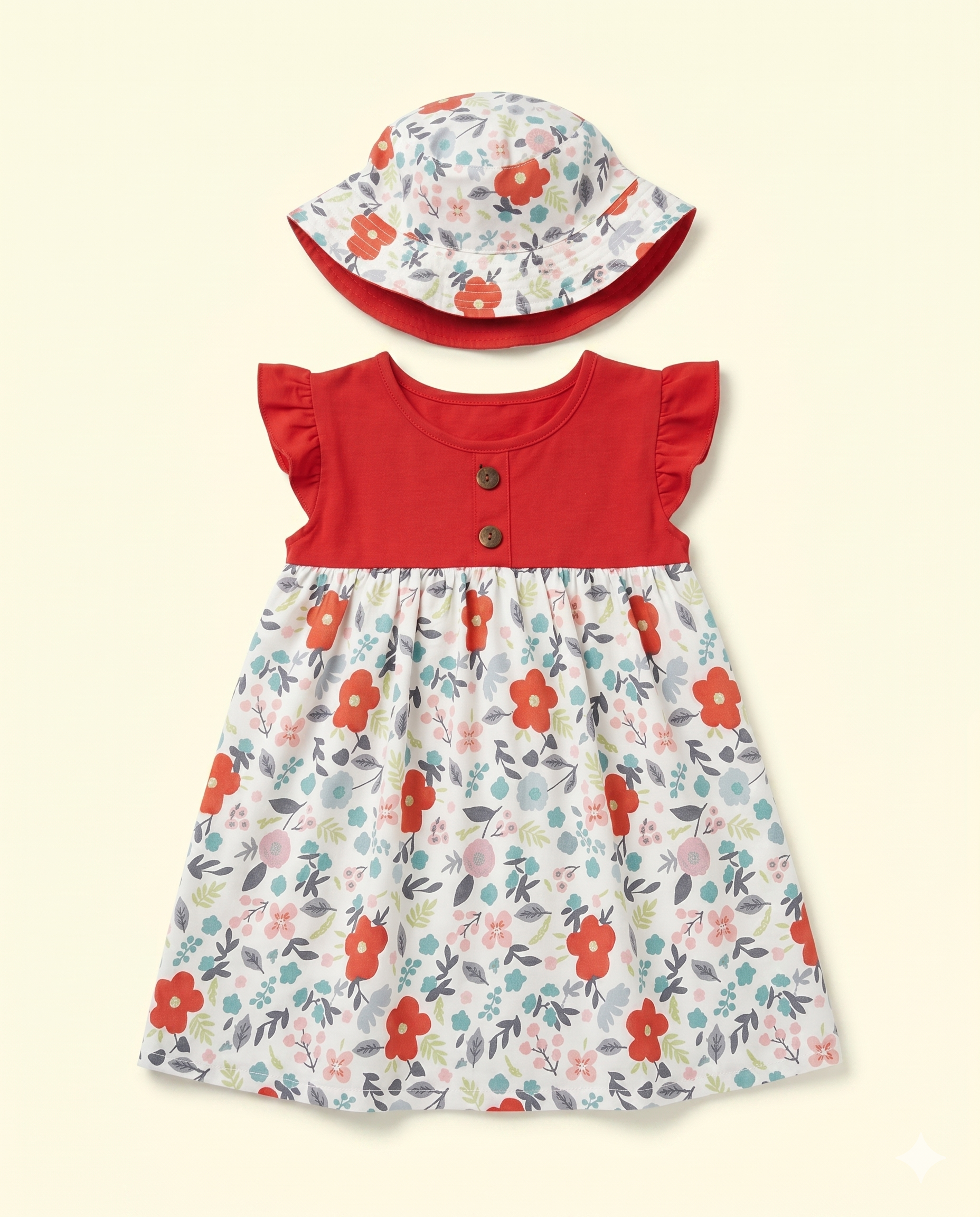 Poppy Bloom Dress With Cap