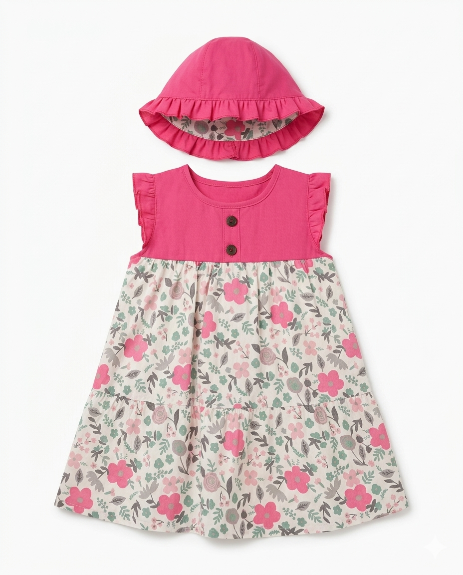 Poppy Bloom Dress With Cap