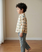DINO SCRIPT GREEN AND BEIGE