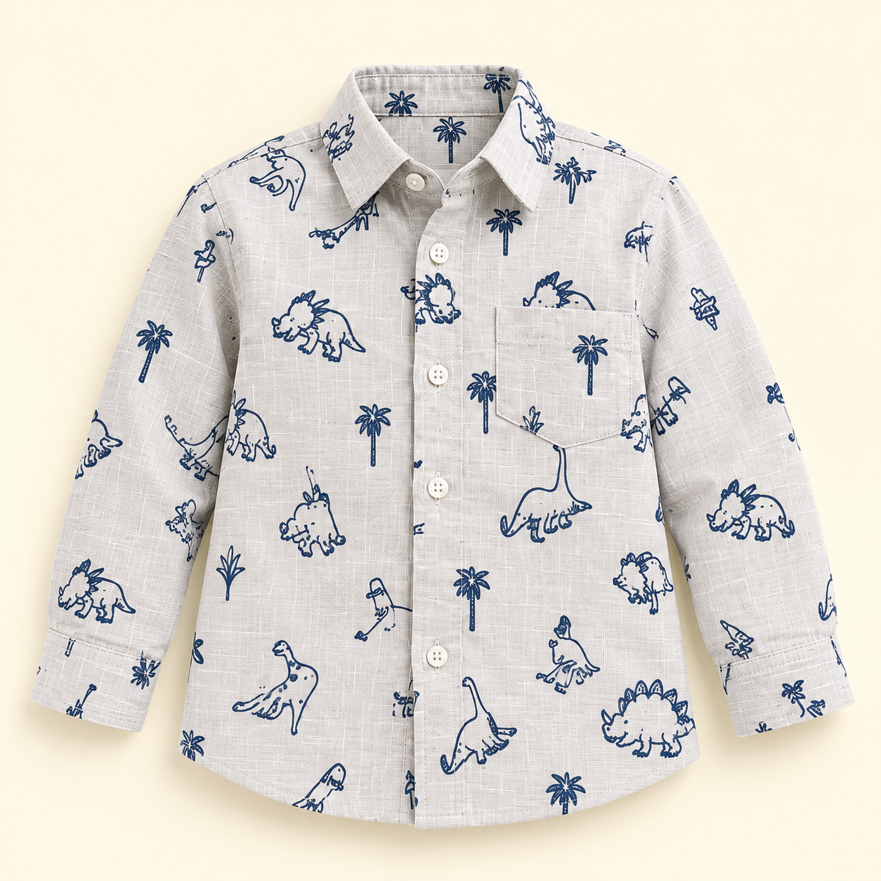 Dino Adventure Printed Cotton Shirt for Baby Boys