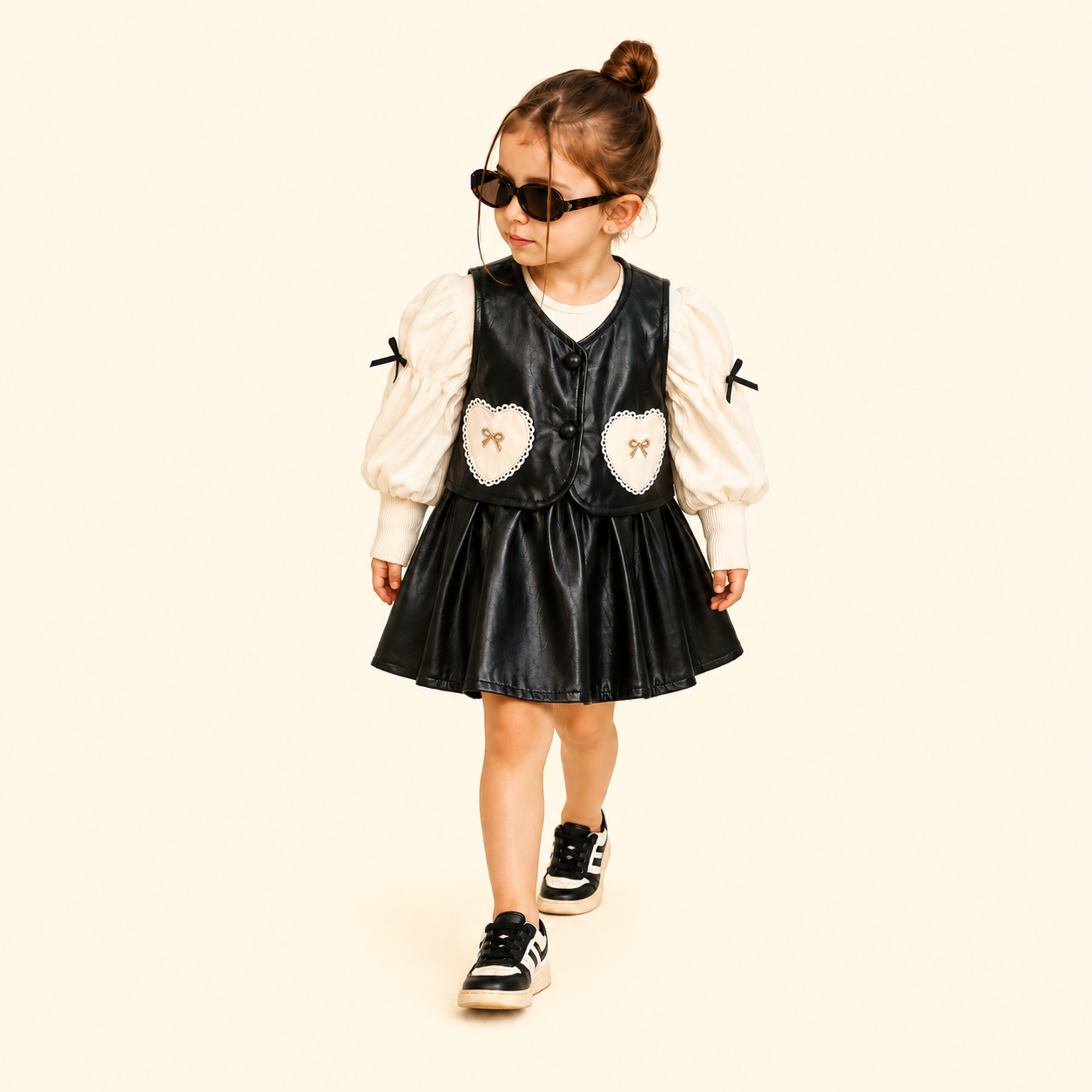 Heart Pocket Winter Pinafore Dress