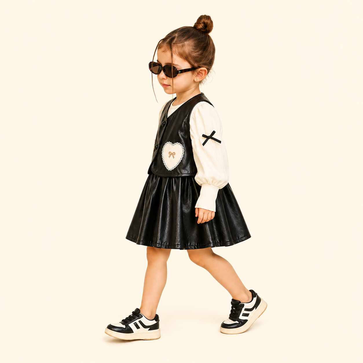 Heart Pocket Winter Pinafore Dress