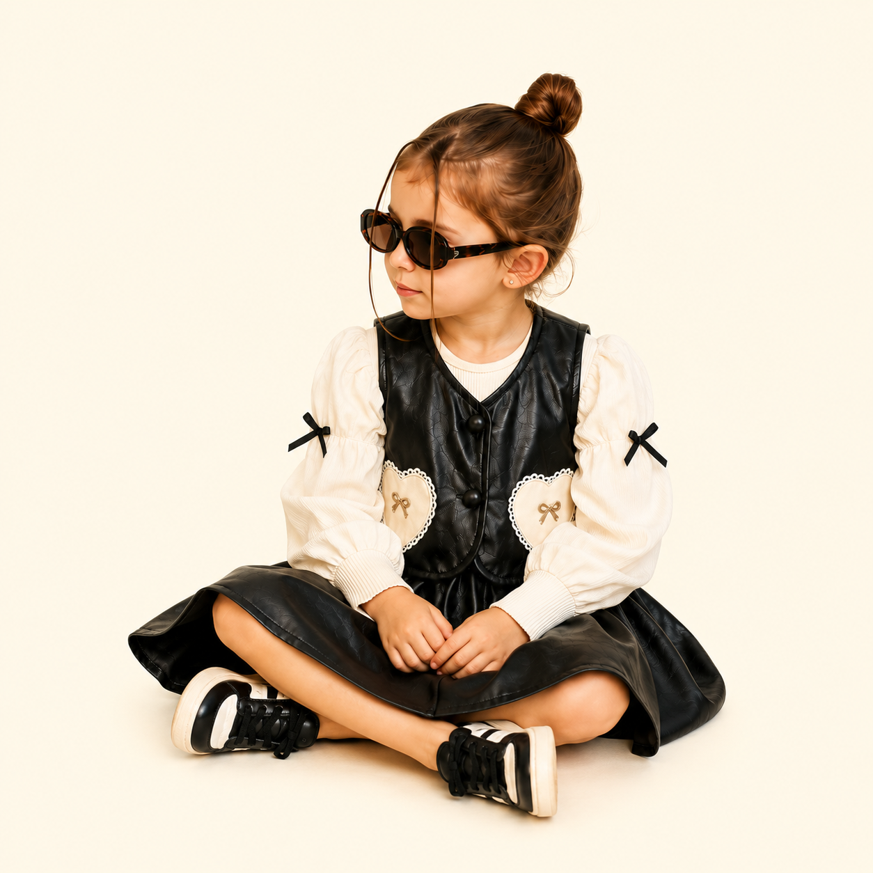 Heart Pocket Winter Pinafore Dress