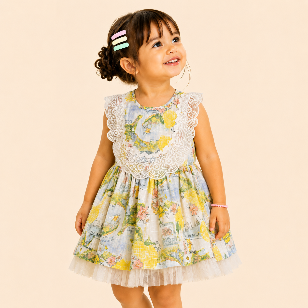 Limonella Floral Lace Princess Dress for Baby Girls