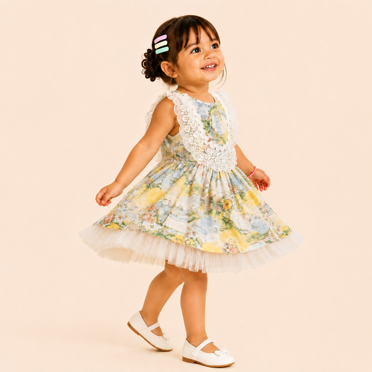 Limonella Floral Lace Princess Dress for Baby Girls