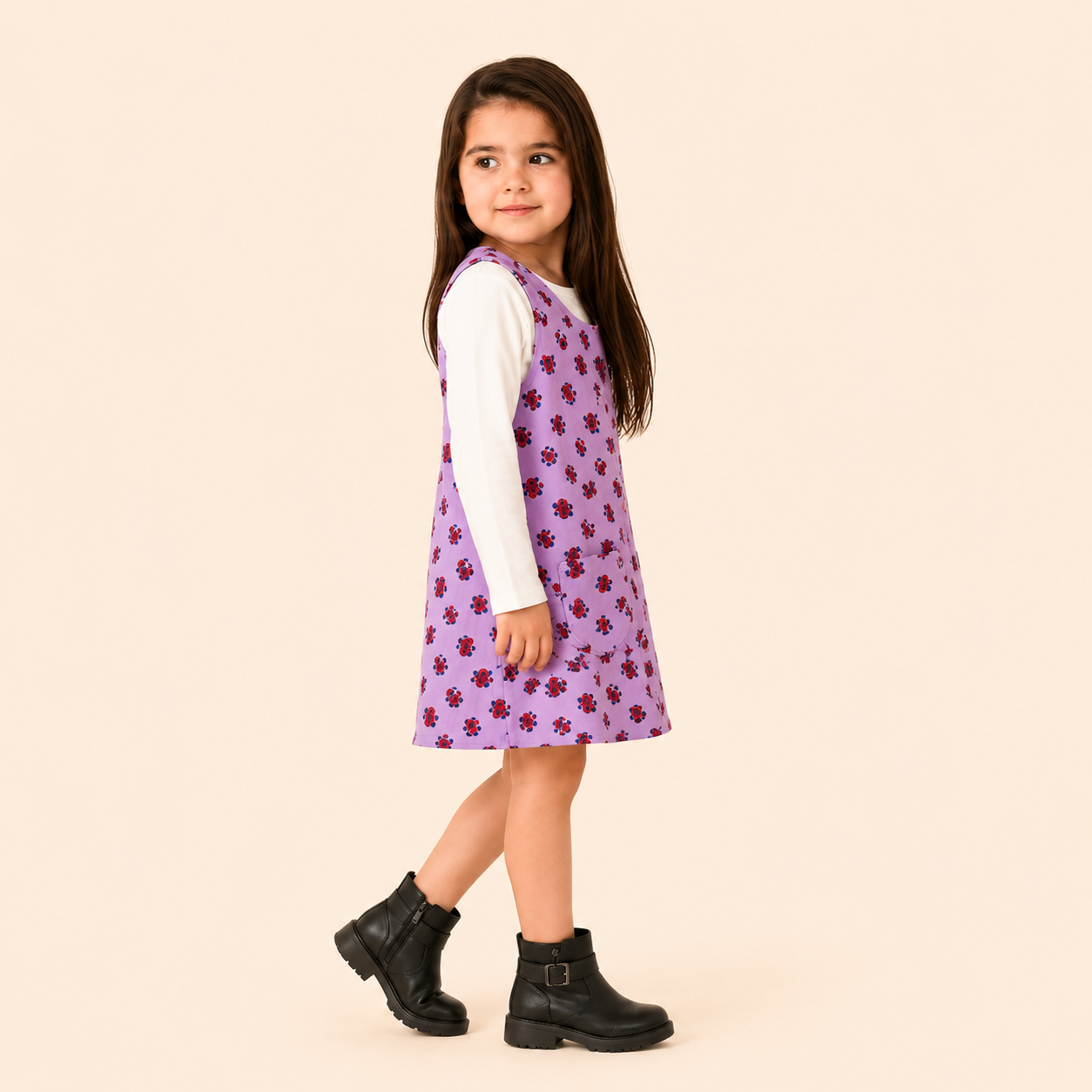 Blush Heart Pinafore & Cherry Cord Pinafore Pink