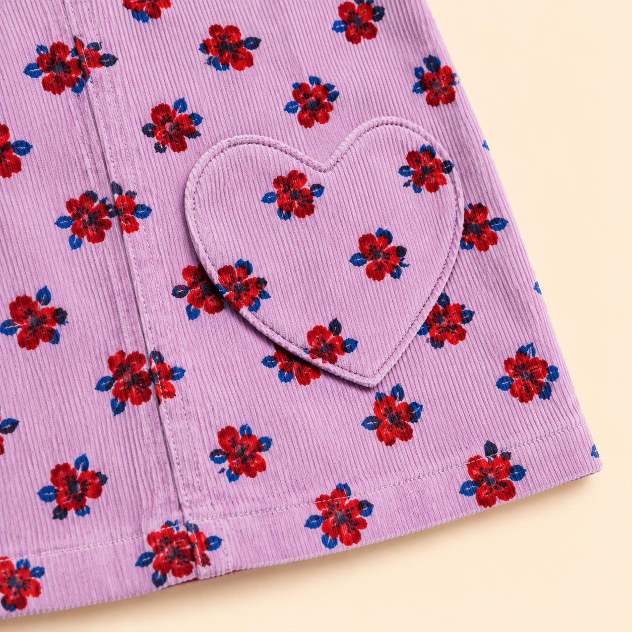 Blush Heart Pinafore & Cherry Cord Pinafore Pink