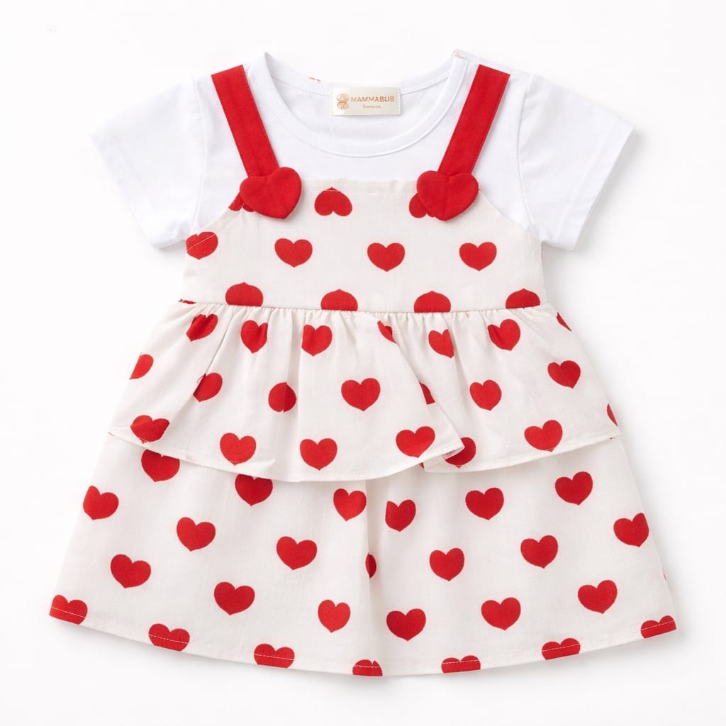 Pastel Heart Dress For Baby Girls