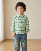 DINO SCRIPT GREEN AND BEIGE