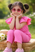 Luna Frill Pink Jumpsuit – Stylish Kids Summer Outfit