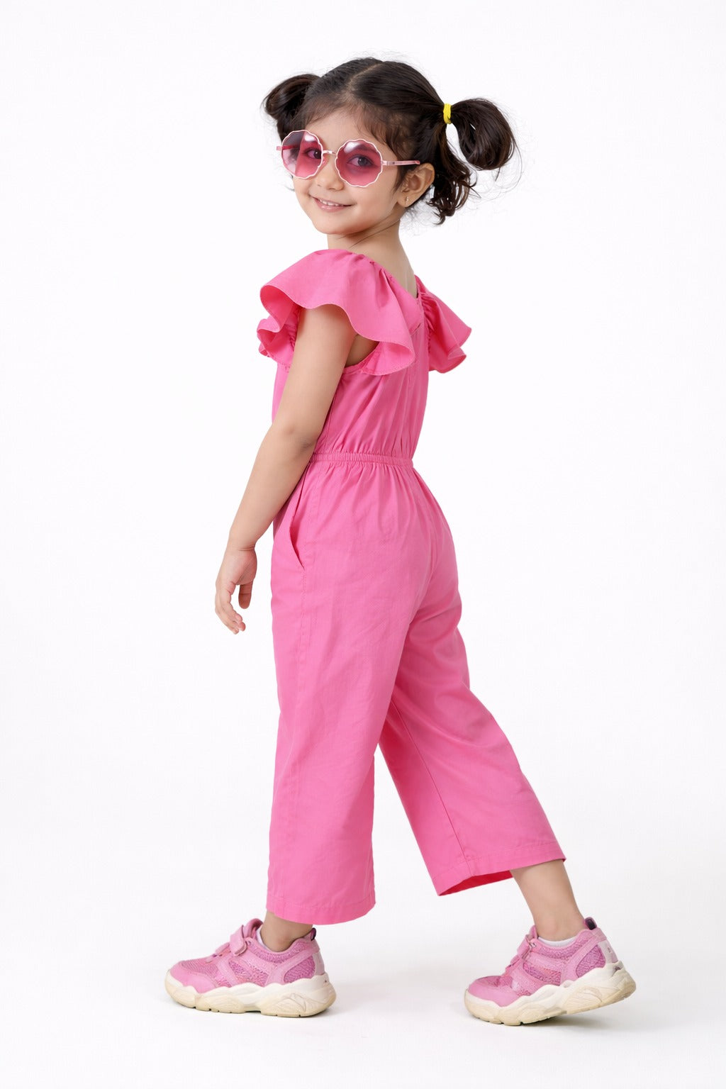 Luna Frill Pink Jumpsuit – Stylish Kids Summer Outfit