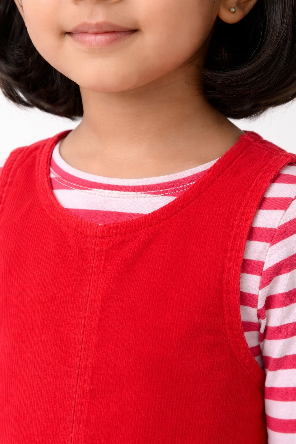 Blush Heart Pinafore & Cherry Cord Pinafore