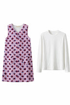 Blush Heart Pinafore & Cherry Cord Pinafore